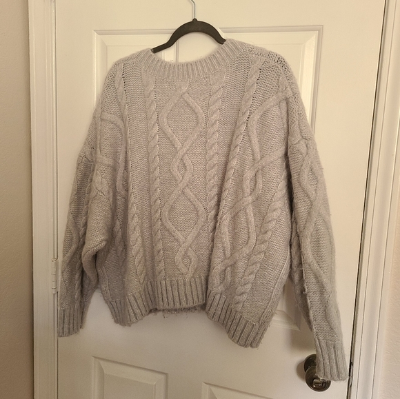 ZARA Chunky Knit Sweater in Light Grey - Picture 4 of 4
